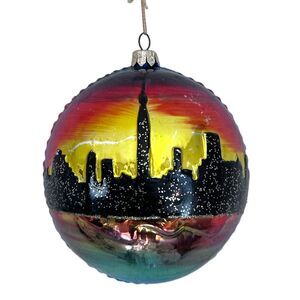 Kurt Adler Polonaise New York Glass Ornament Skyline Empire State Building 6"